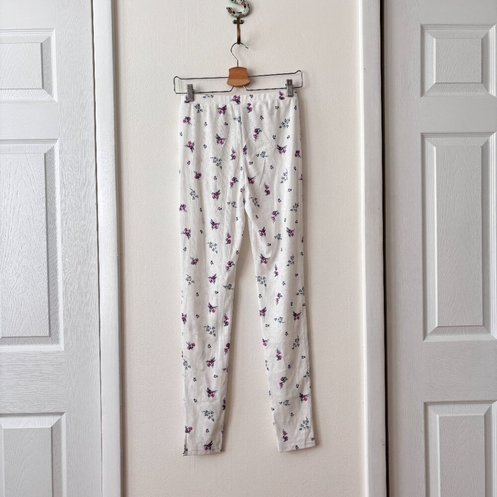 For Love & Lemons White Floral Pointelle Pajama Pants - Picture 6 of 7
